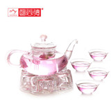 明尚德 功夫茶具六件套 耐热玻璃花茶壶TZ203 套装茶具